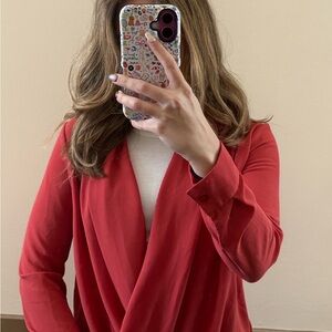 Red Wrap Blouse
